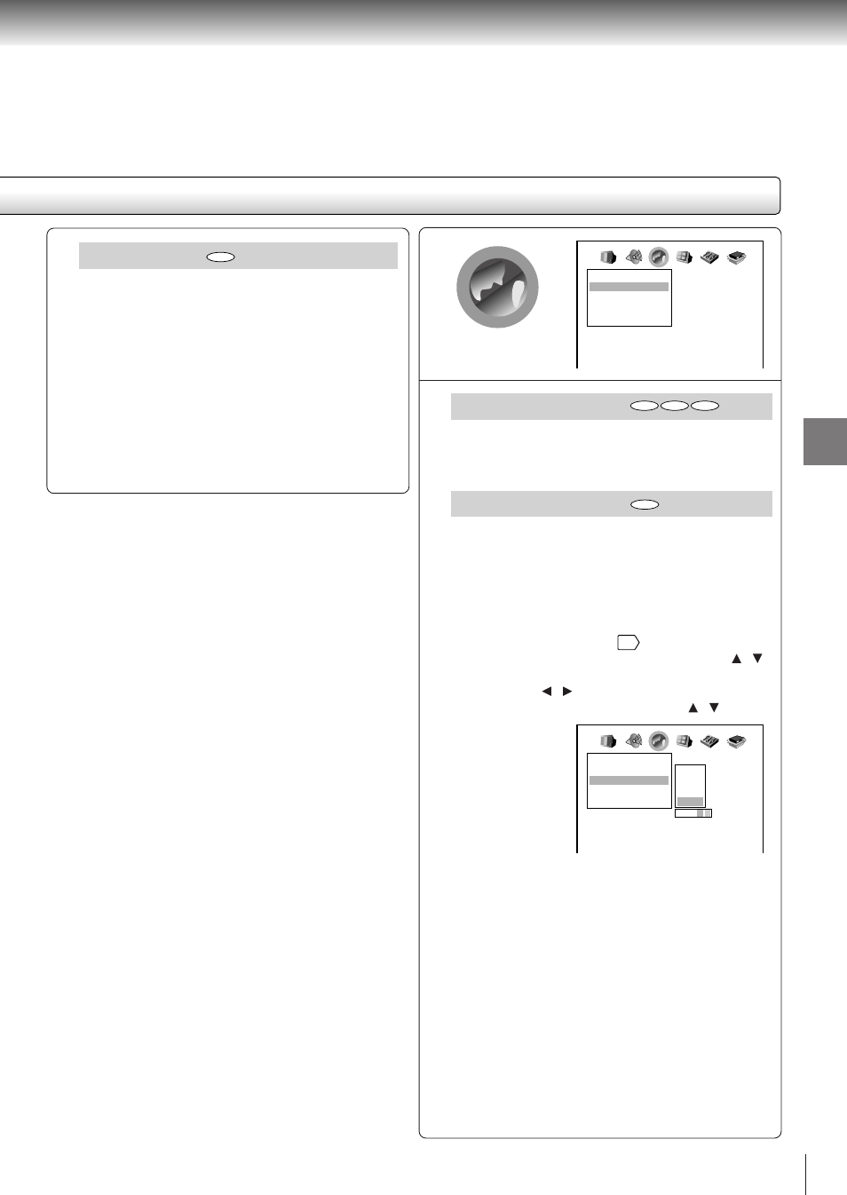 Karaoke vocal, On-screen language, Disc menu language | Ab c, Function setup | Toshiba SD-310V User Manual | Page 48 / 59