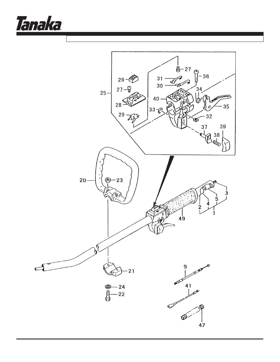 Handle, shaft & throttle, Tpe-250pf, Parts information | Tanaka Portable Edger TPE-250PF User Manual | Page 11 / 16