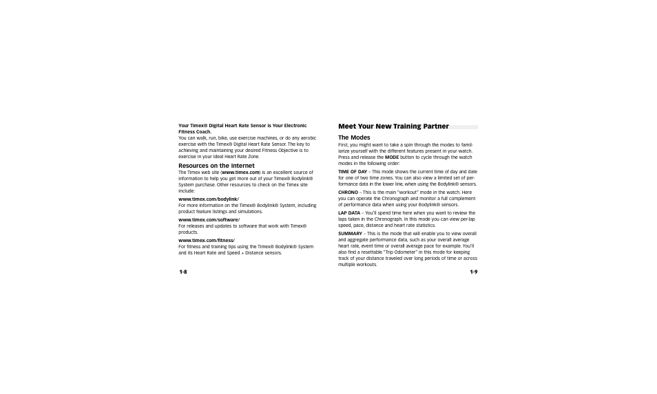 Timex Bodylink 117-095000 User Manual | Page 9 / 38