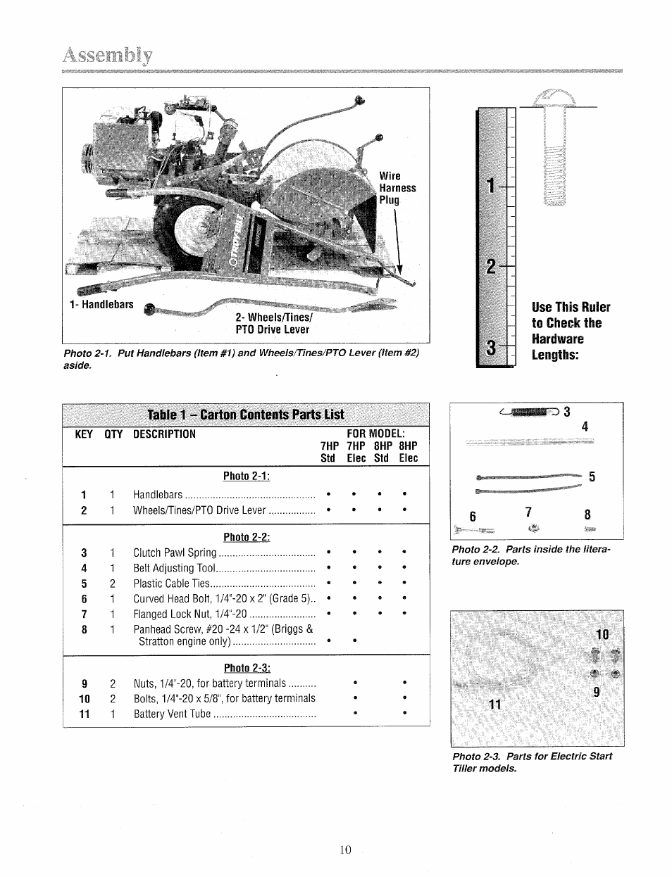 Use this ruler, Check | Troy-Bilt 12069-7HP User Manual | Page 10 / 68