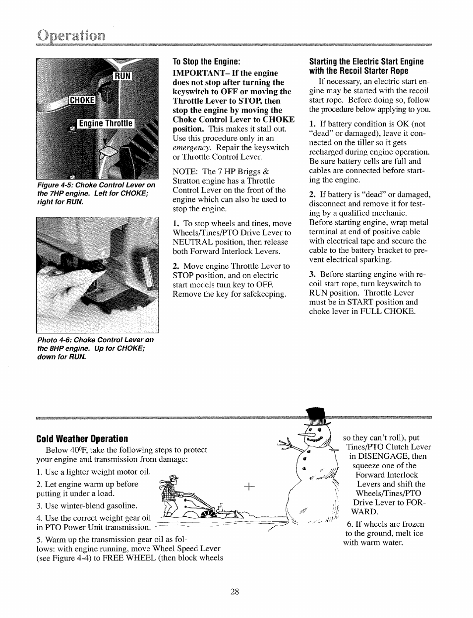Cold weather operation, Qpemtim | Troy-Bilt 12069-7HP User Manual | Page 28 / 68