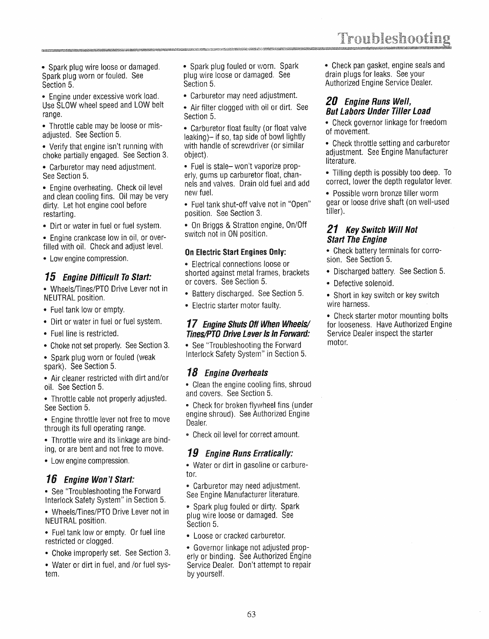 On electric start engines only | Troy-Bilt 12069-7HP User Manual | Page 63 / 68