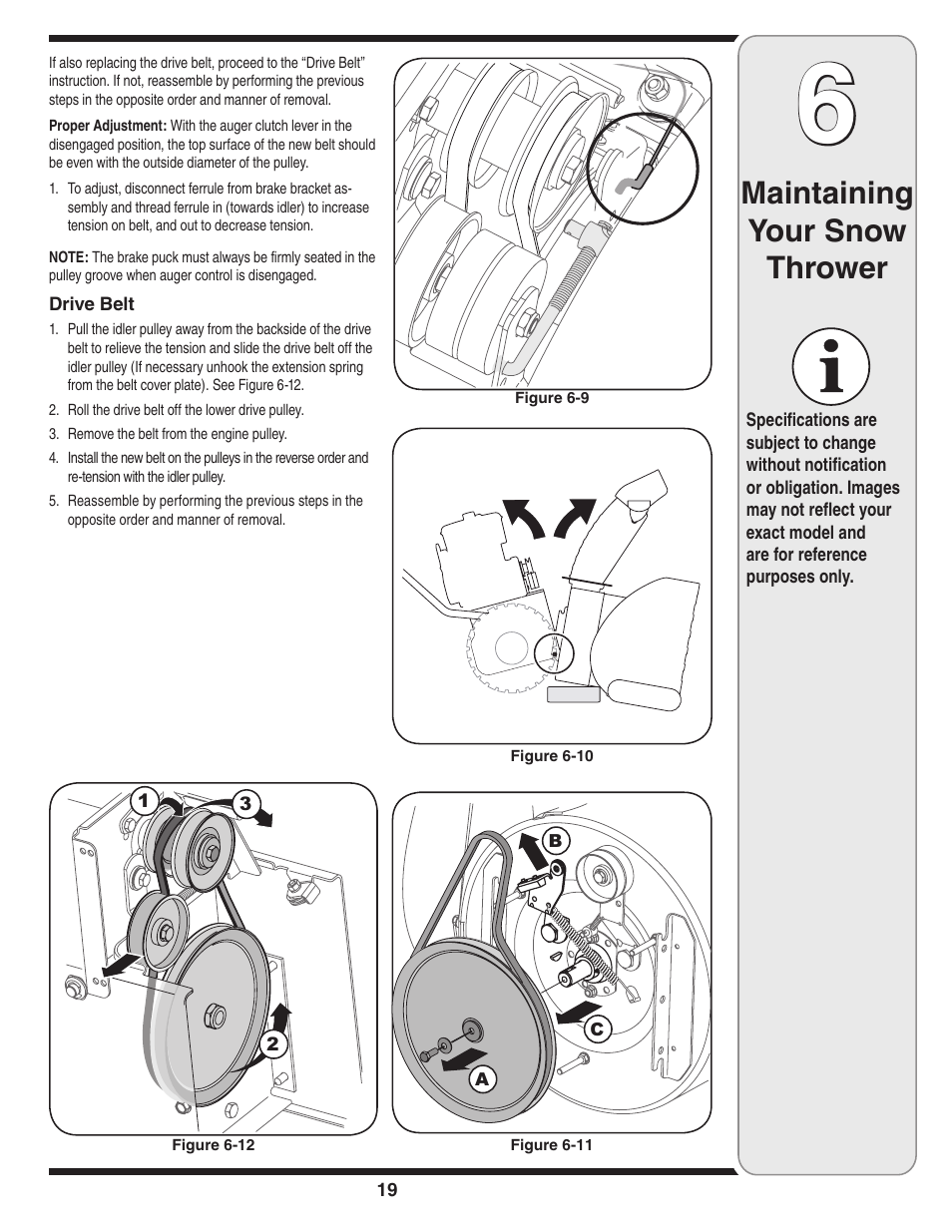 Maintaining your snow thrower | Troy-Bilt 31AH9Q77766 User Manual | Page 19 / 32