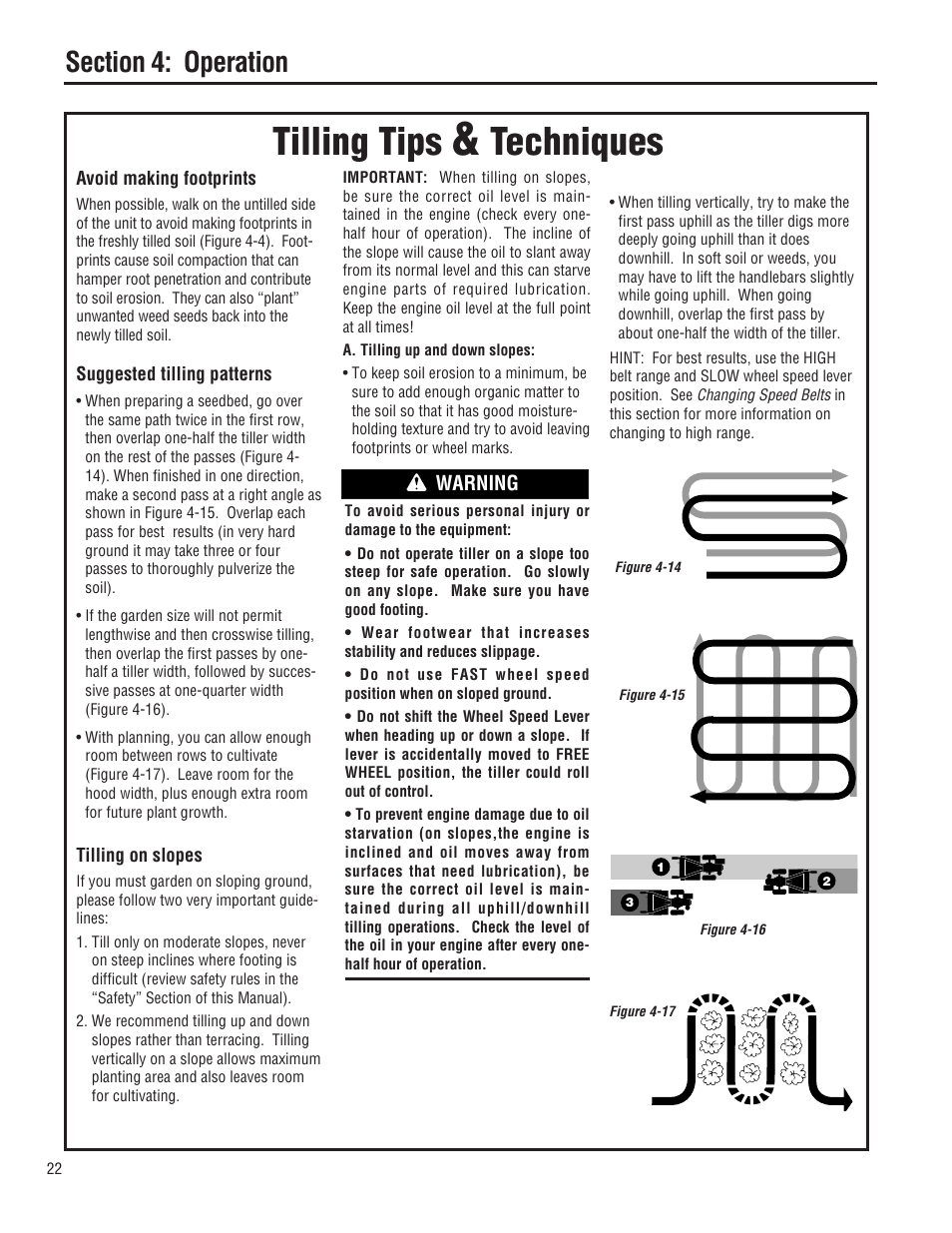 Tilling tips, Techniques | Troy-Bilt E682L-Horse User Manual | Page 22 / 64