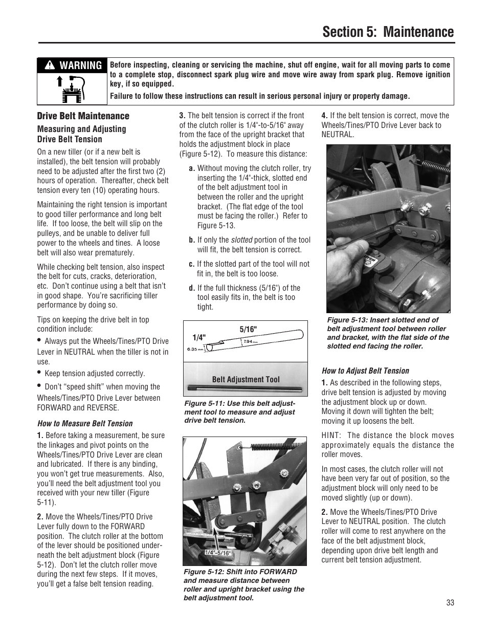 Warning | Troy-Bilt E682L-Horse User Manual | Page 33 / 64