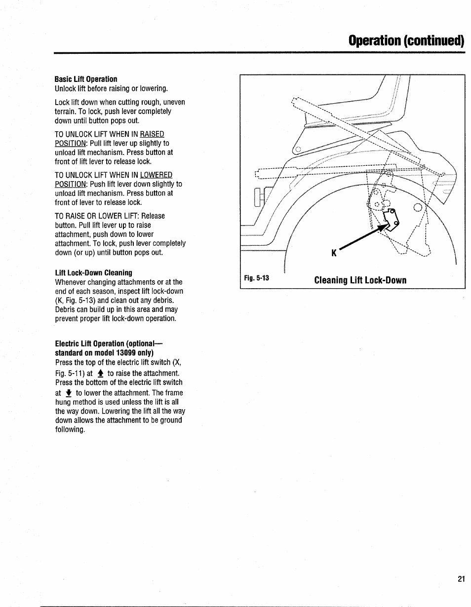Operation (continued) | Troy-Bilt 13096 User Manual | Page 21 / 36