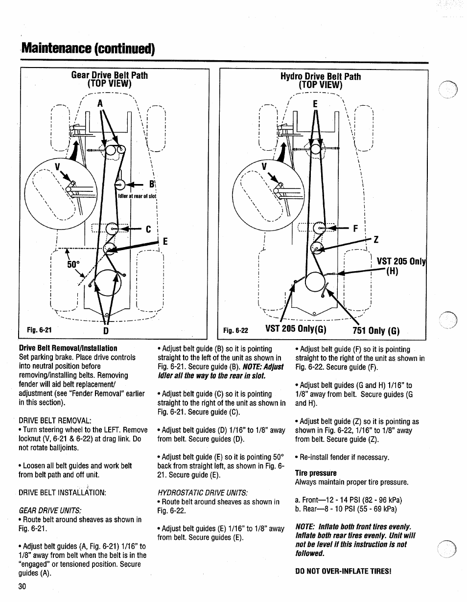 Maintenance (continued) | Troy-Bilt 13096 User Manual | Page 30 / 36