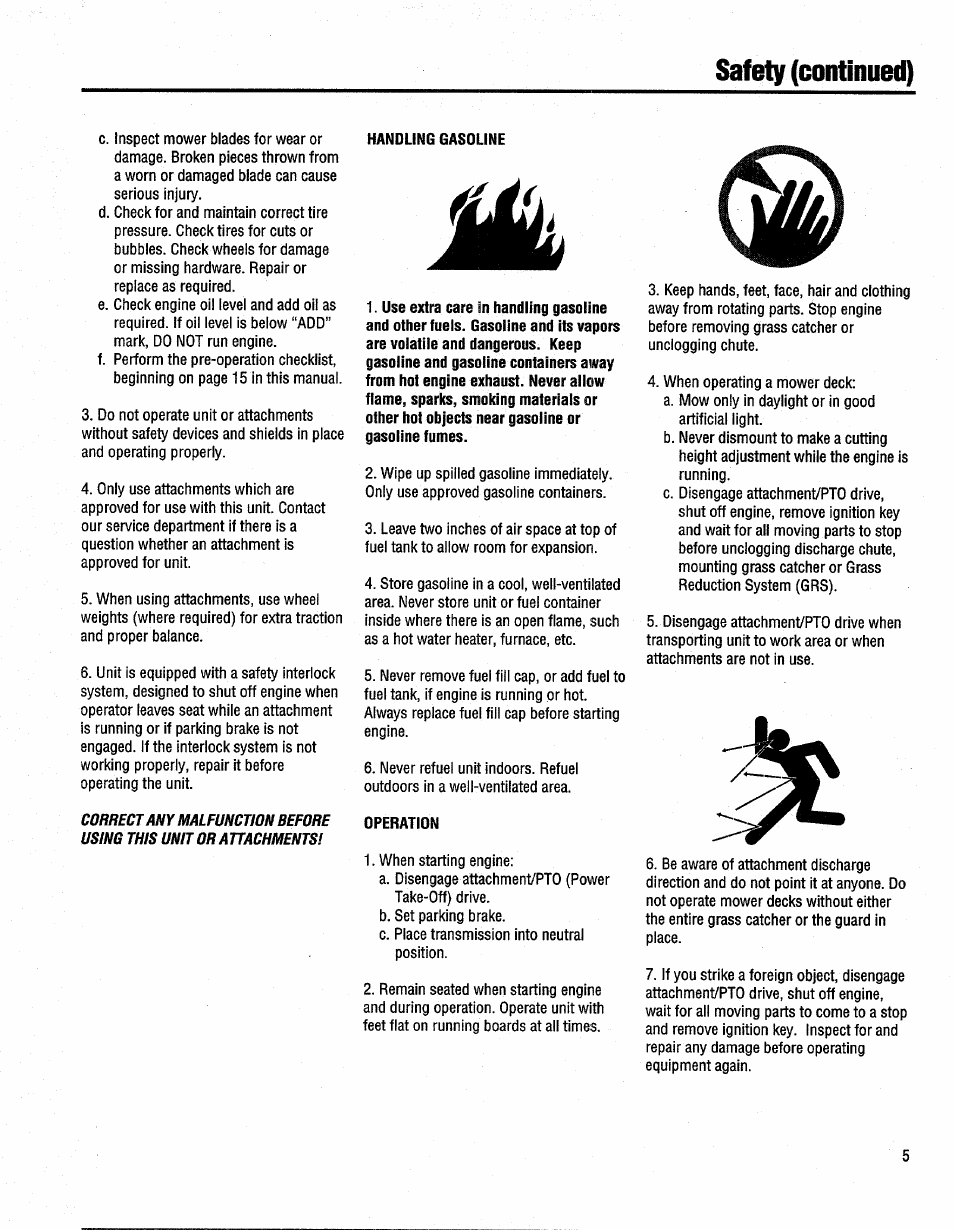 Safety (continued) | Troy-Bilt 13096 User Manual | Page 5 / 36