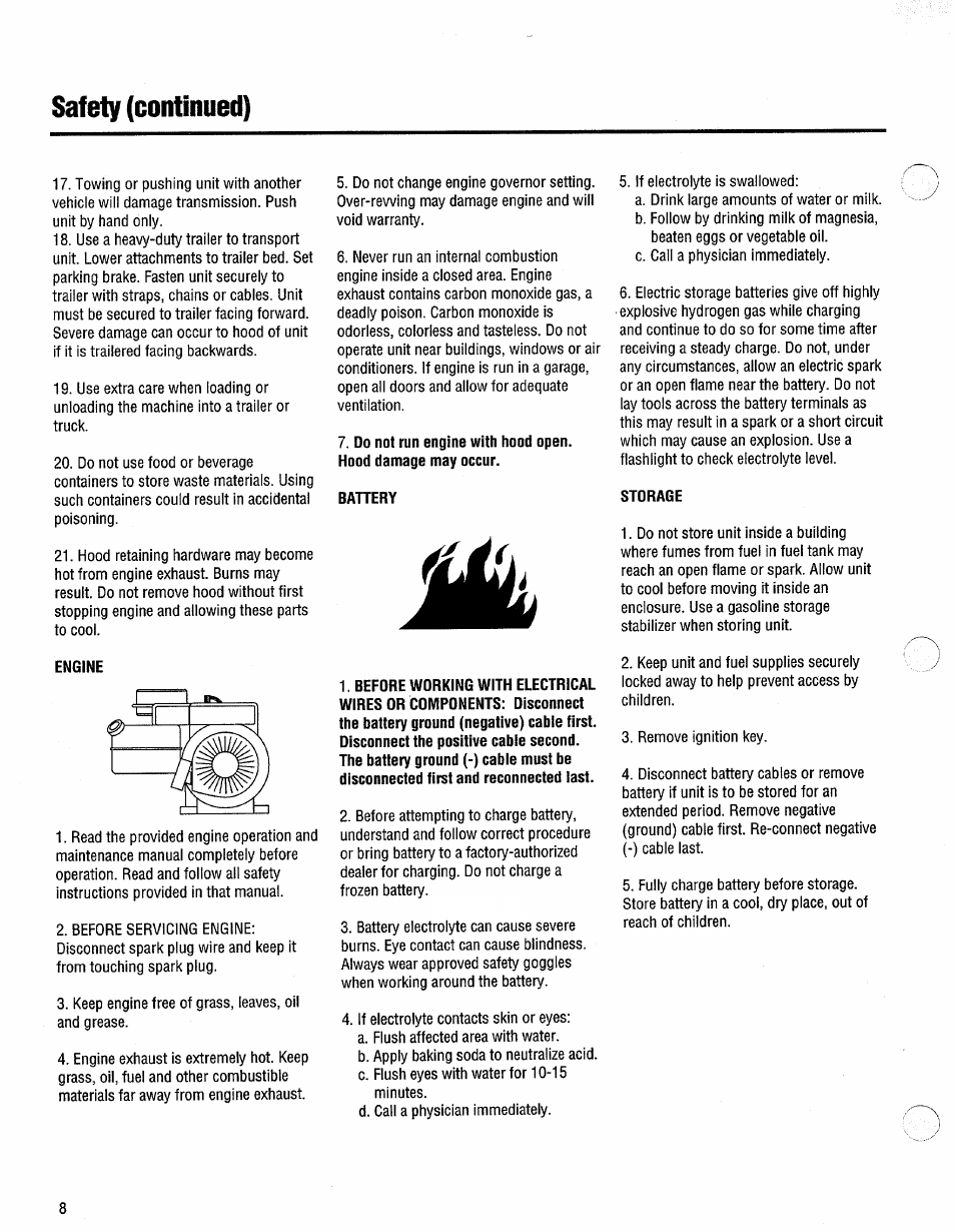 Safety (continued) | Troy-Bilt 13096 User Manual | Page 8 / 36