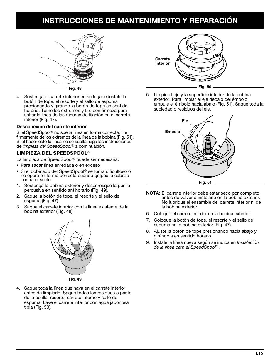 Instrucciones de mantenimiento y reparación | Troy-Bilt TB245CS User Manual | Page 65 / 80