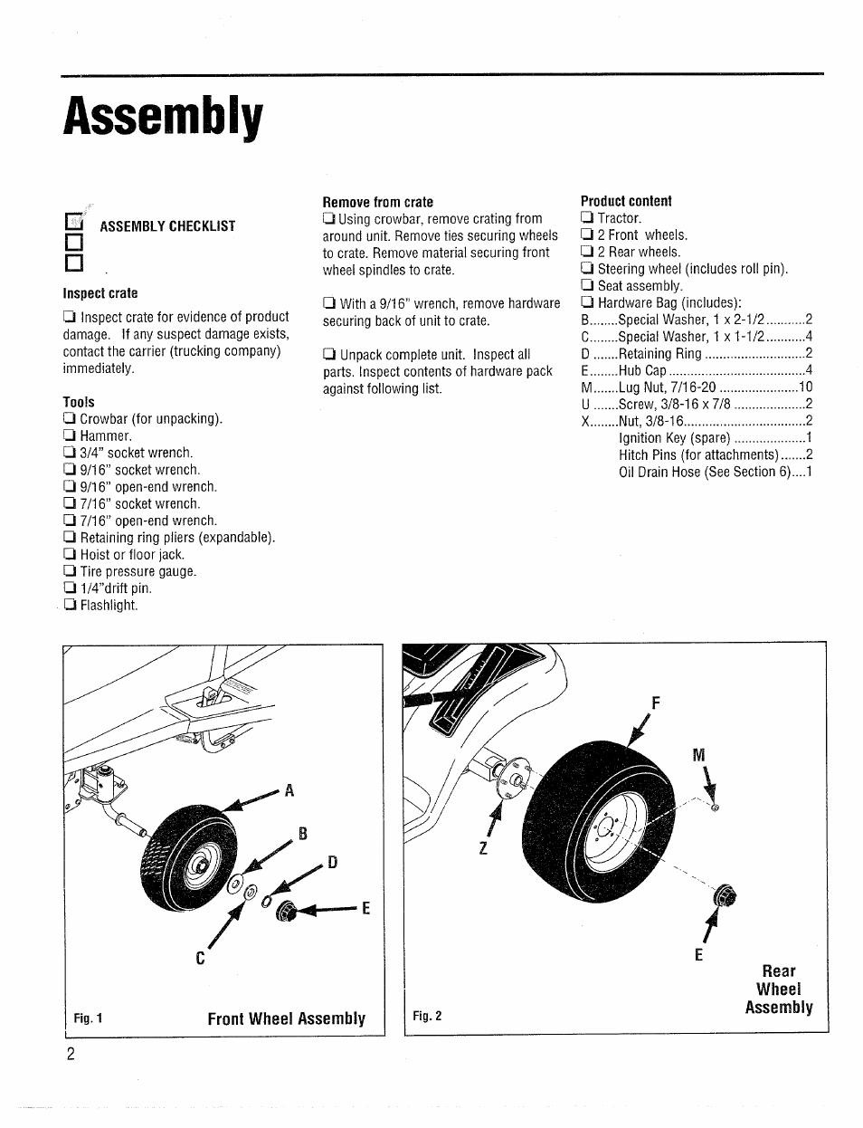 Assembly | Troy-Bilt 13039-16HP User Manual | Page 2 / 4