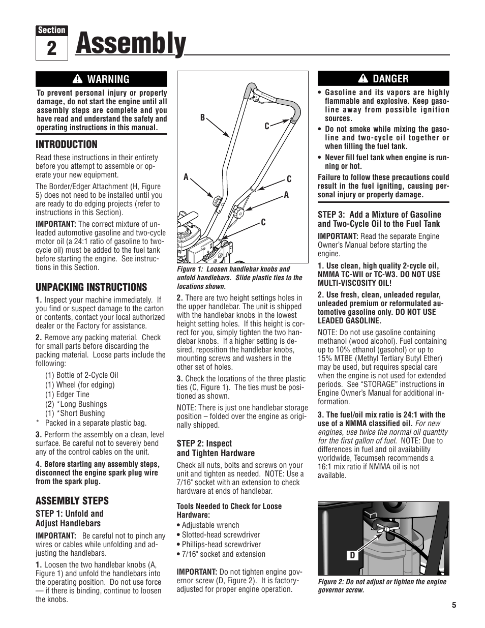 Assembly | Troy-Bilt 128T User Manual | Page 5 / 20