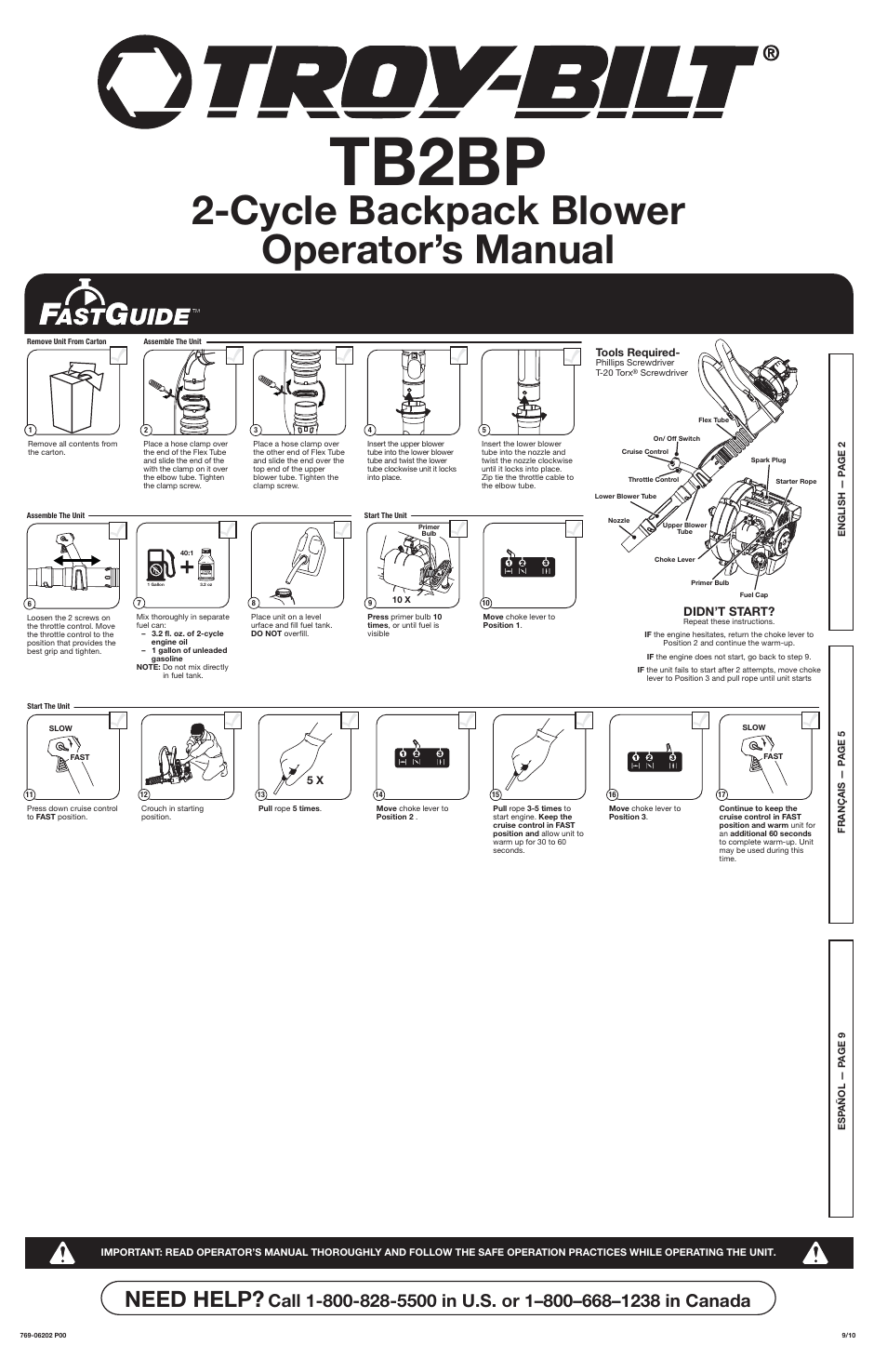 Troy-Bilt TB2BP User Manual | 16 pages