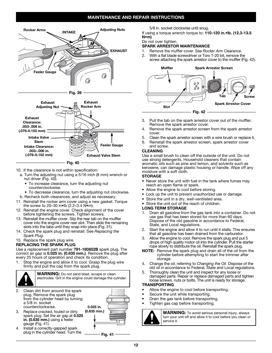 Troy-Bilt PONY TB465SS User Manual | Page 12 / 52