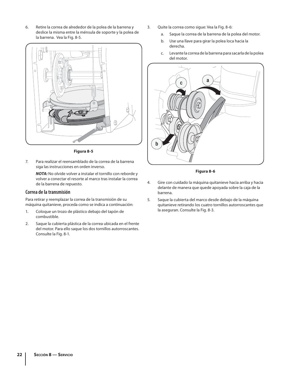 Correa de la transmisión | Troy-Bilt Storm 2410 User Manual | Page 52 / 60