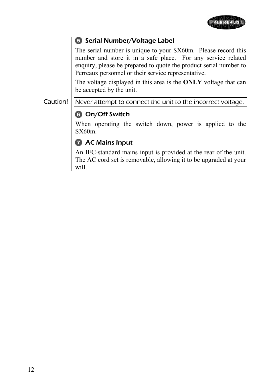 Perreaux SX60m User Manual | Page 13 / 28