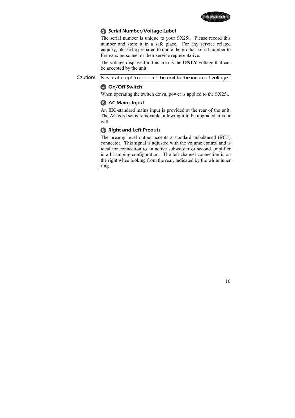 Perreaux 25W Integrated Amplifier SX25i User Manual | Page 11 / 26