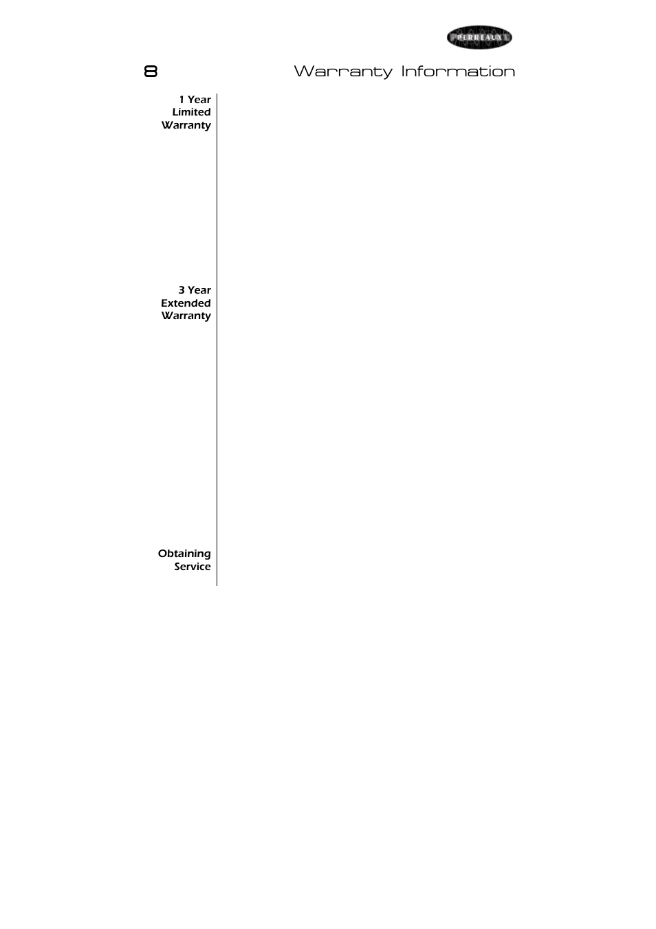 88 warranty information | Perreaux SXH2 User Manual | Page 18 / 27