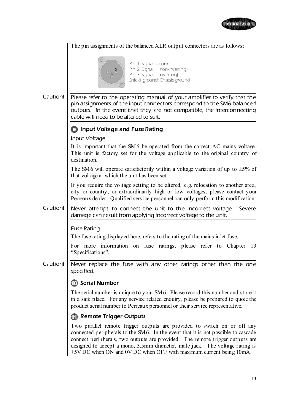 Perreaux SM6 MKII User Manual | Page 13 / 37