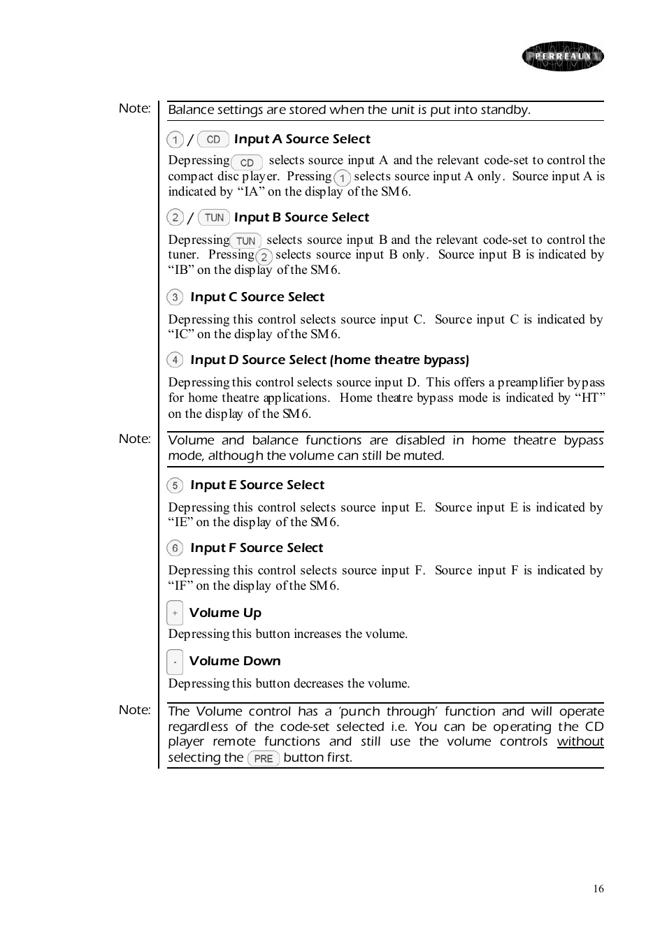 Perreaux SM6 MKII User Manual | Page 16 / 37