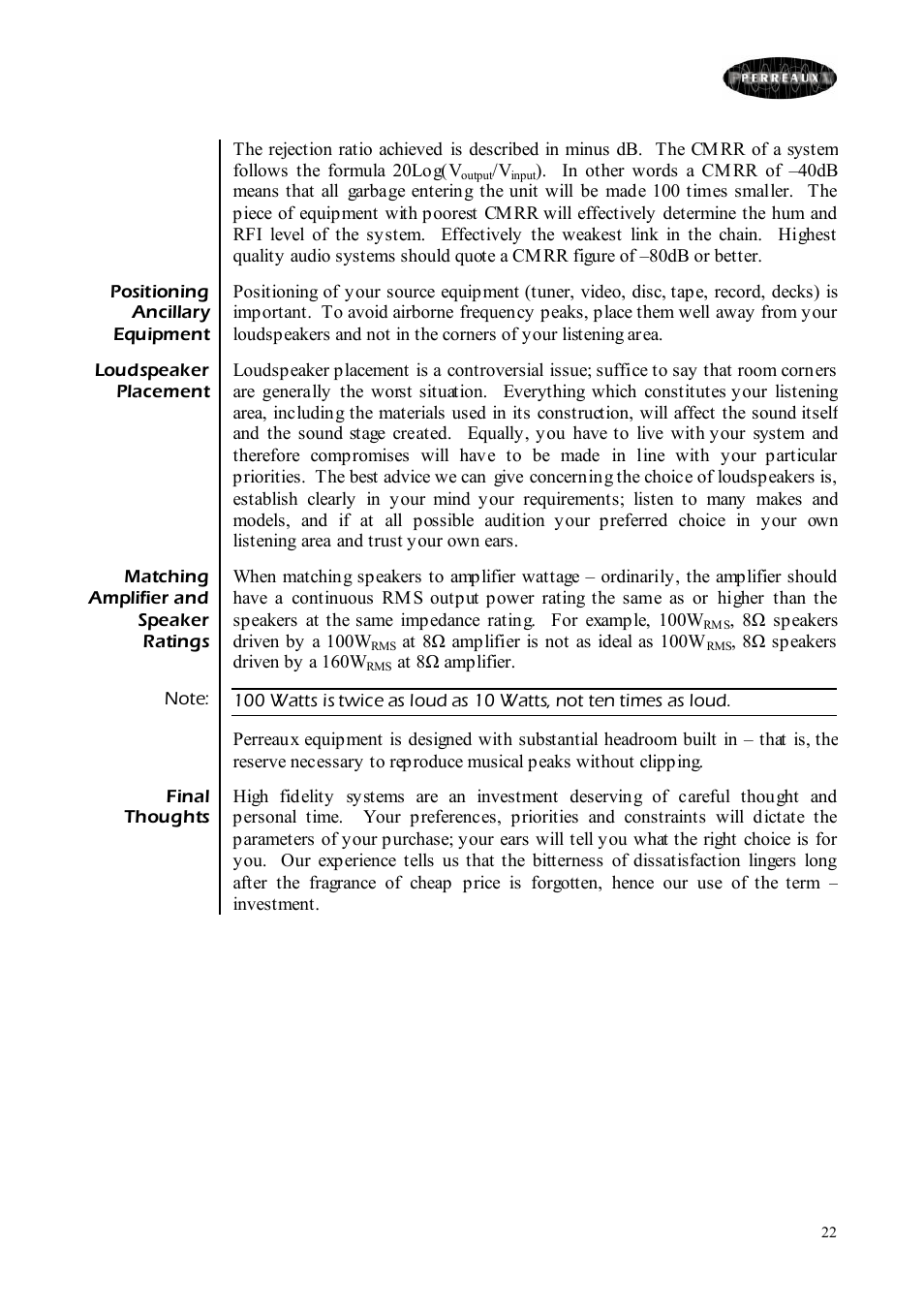 Perreaux SM6 MKII User Manual | Page 22 / 37