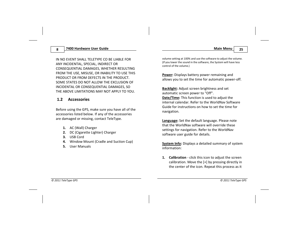 TeleType Company WORLDNAV 7400 User Manual | Page 8 / 16