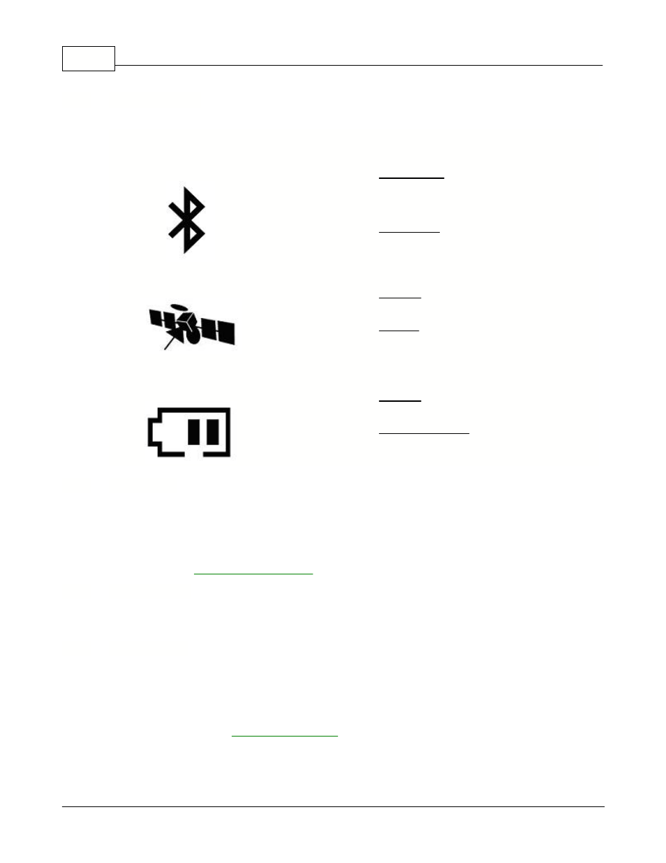 Led indicators, Dc6v jack, Reset button | Battery door | TeleType Company Bluetooth GPS Receiver User Manual | Page 6 / 19