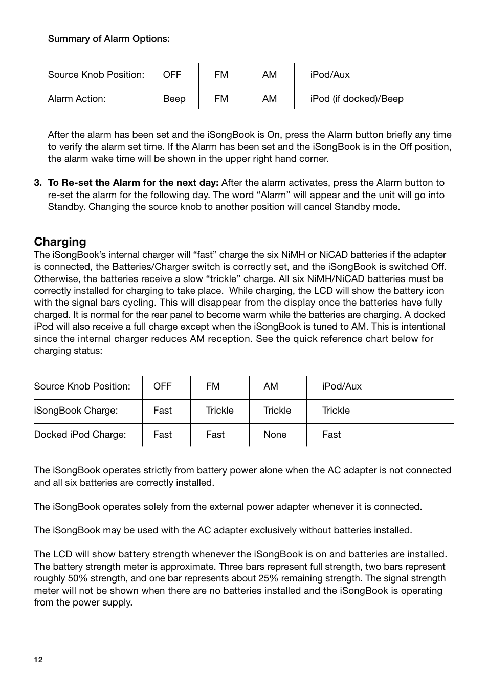 Charging | Tivoli Audio ISONGBOOK User Manual | Page 12 / 17