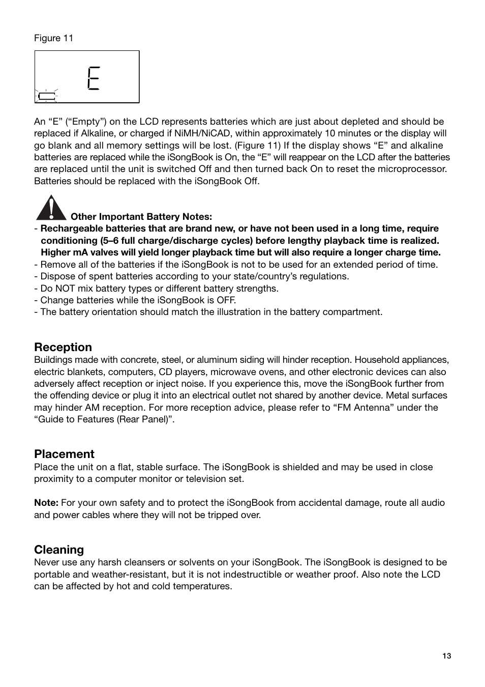 Reception, Placement, Cleaning | Tivoli Audio ISONGBOOK User Manual | Page 13 / 17