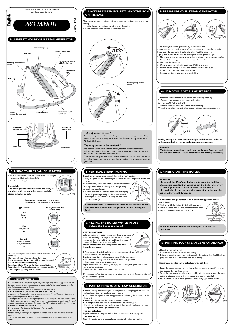 Groupe SEB USA - T-FAL Steam Generator GV6500 User Manual | 2 pages