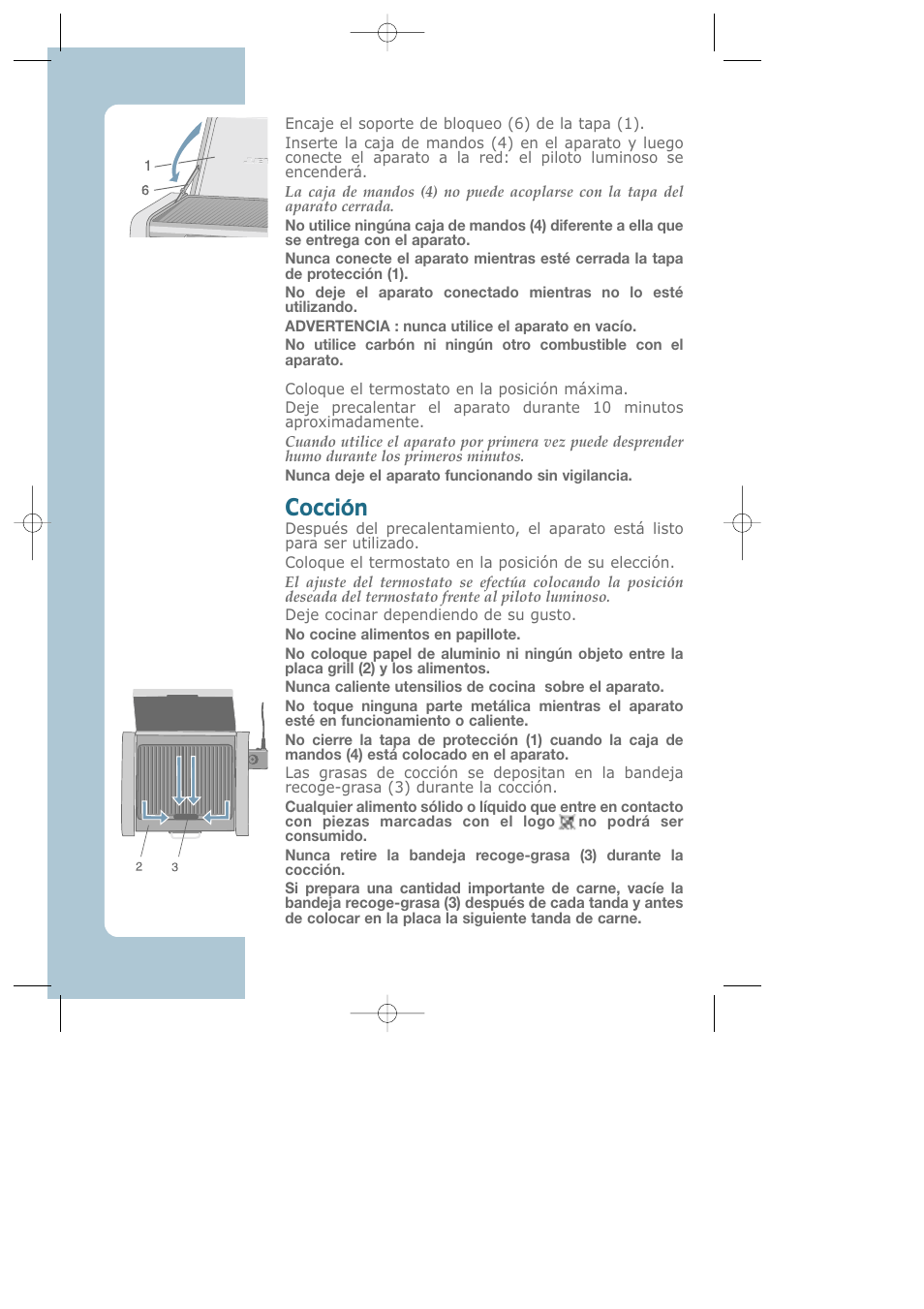 Cocción | Groupe SEB USA - T-FAL Electric Grill CB6010 User Manual | Page 19 / 26