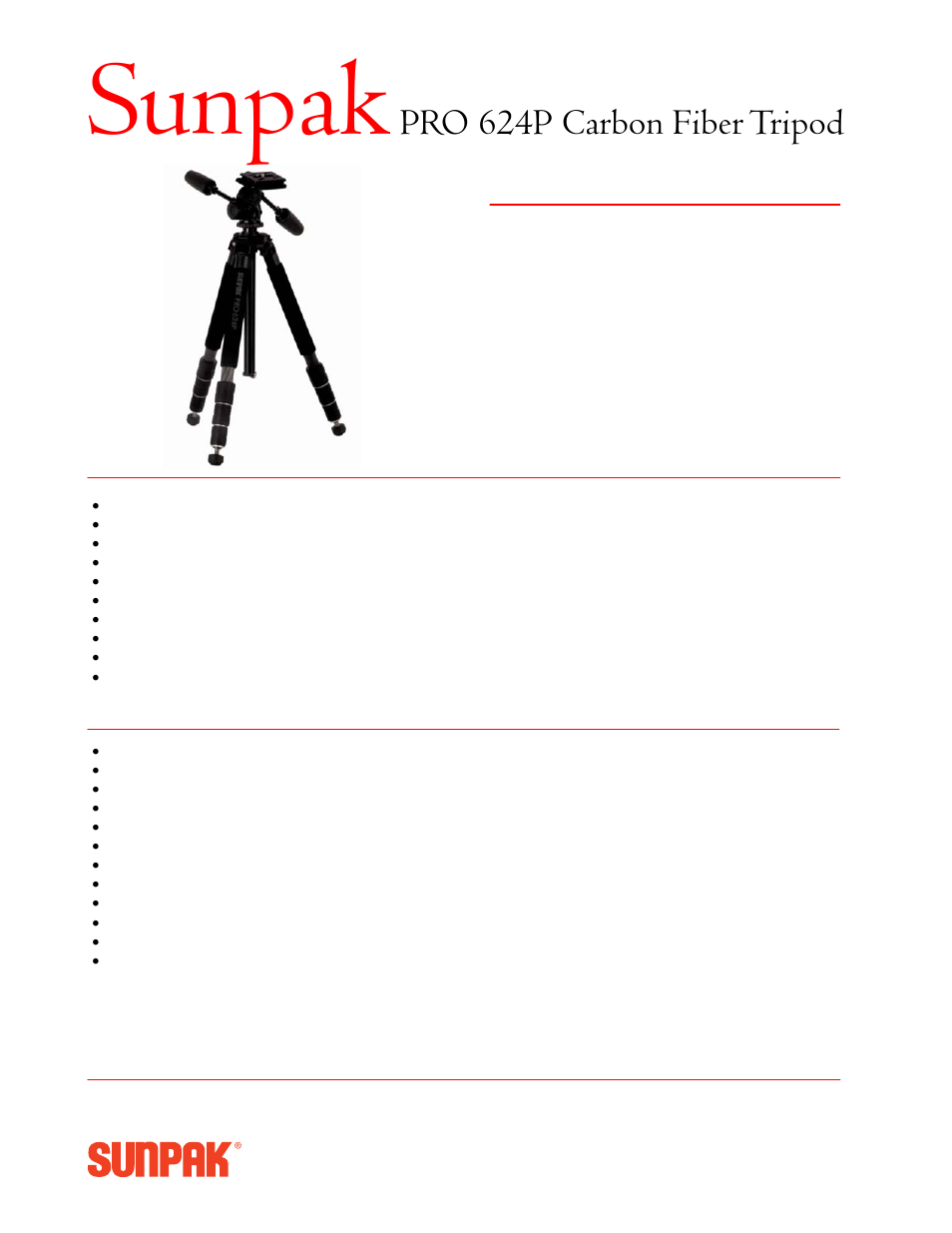 ToCAD Sunpak PRO 624P User Manual | 1 page