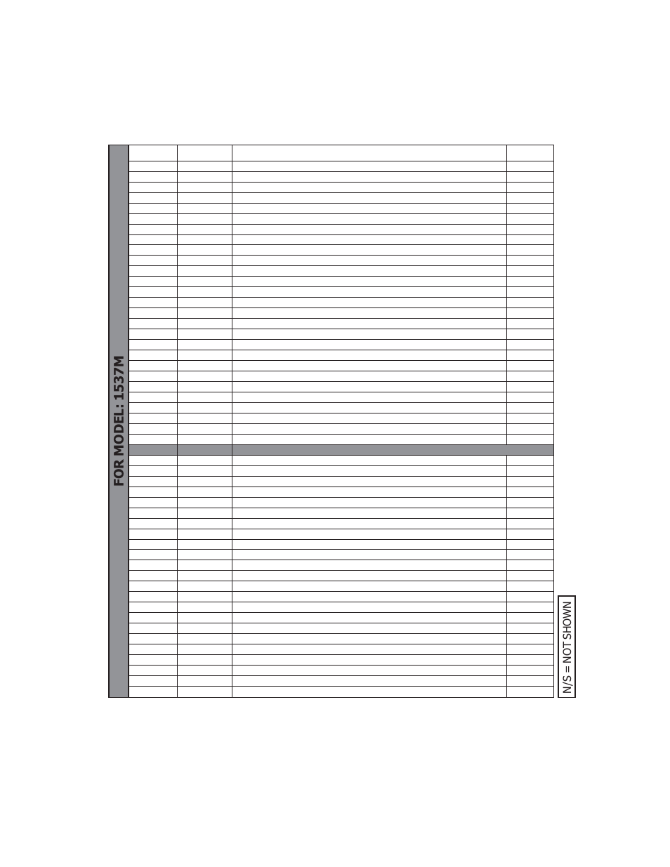 Parts list, For model: 1537m | United States Stove Company 1537M User Manual | Page 17 / 24