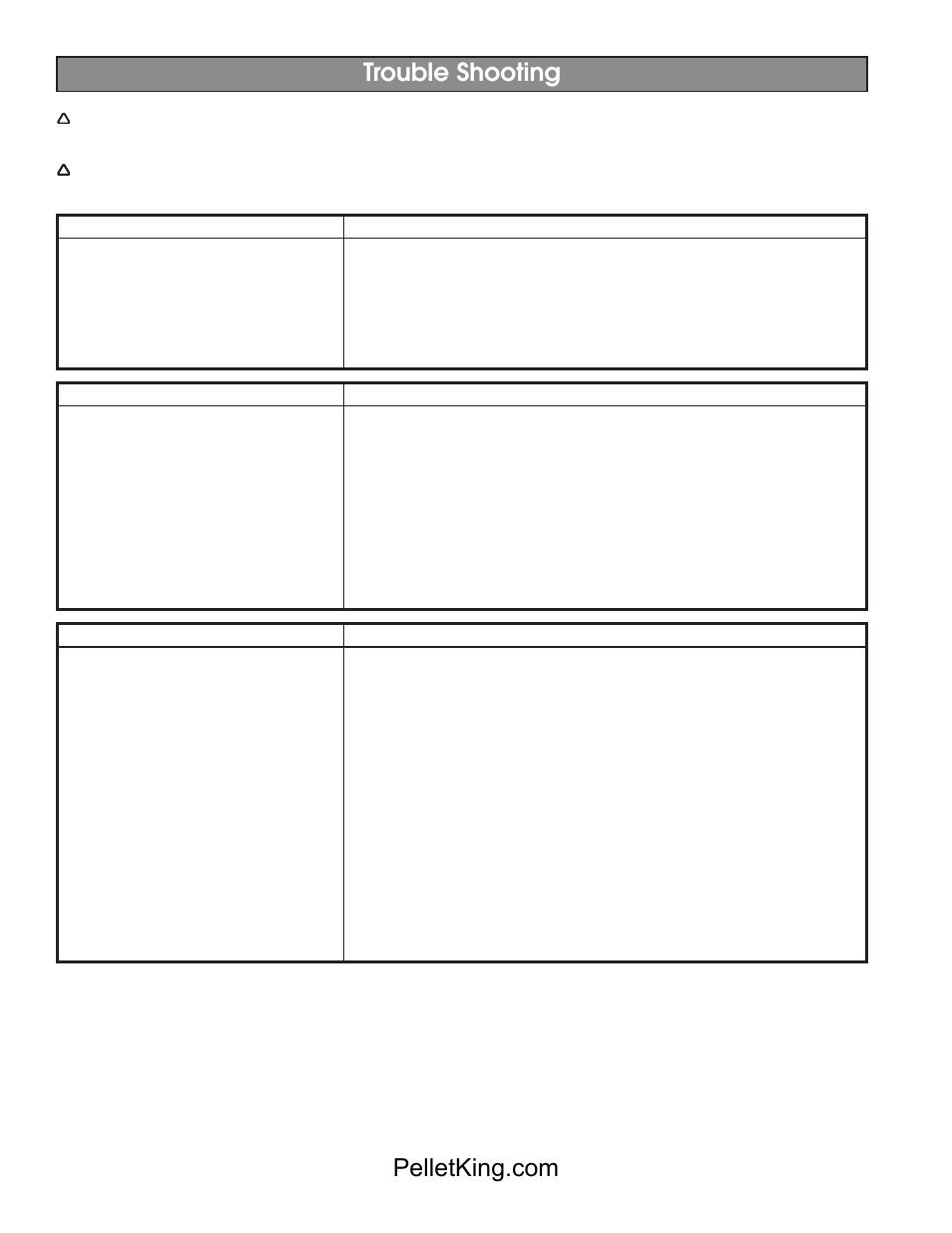 Trouble shooting | United States Stove Company 5500/5500XL User Manual | Page 16 / 20