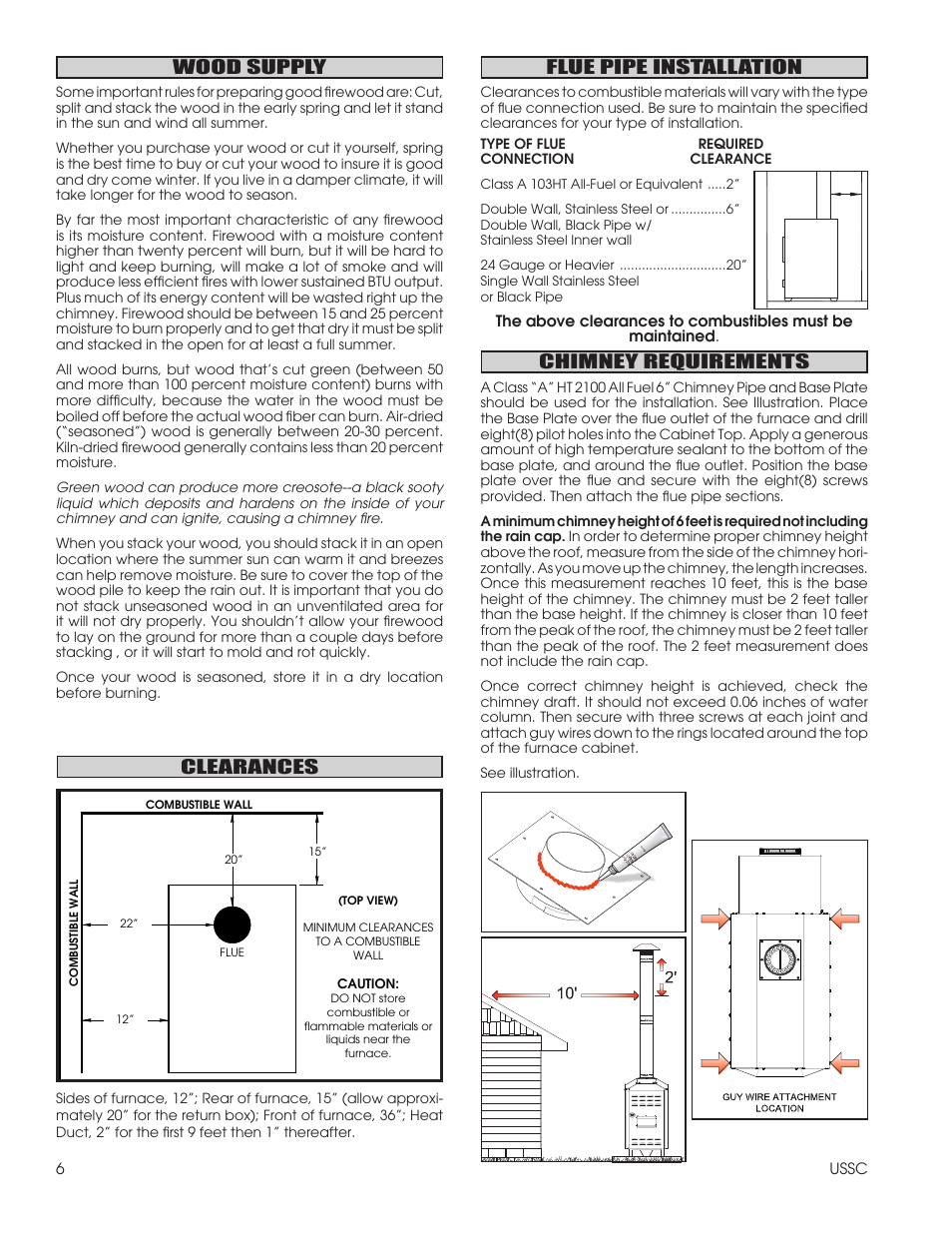 United States Stove Company 1600EF User Manual | Page 6 / 24