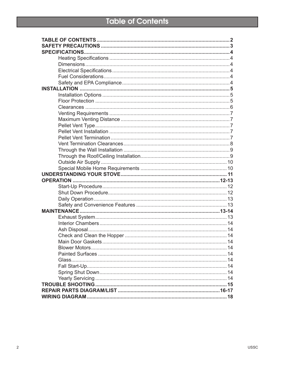 United States Stove Company 58242 User Manual | Page 2 / 20