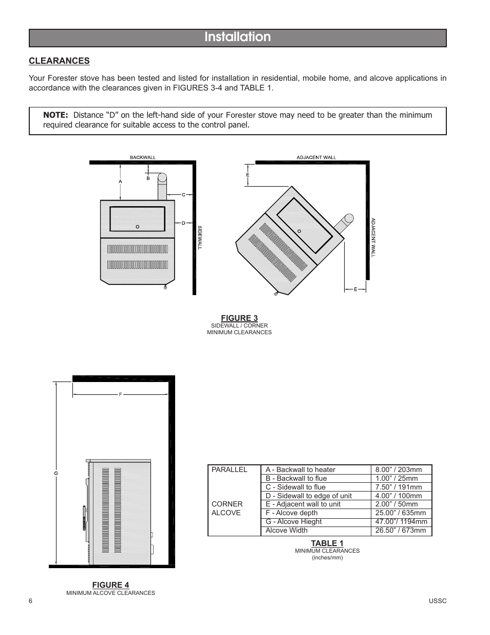 Installation | United States Stove Company 58242 User Manual | Page 6 / 20