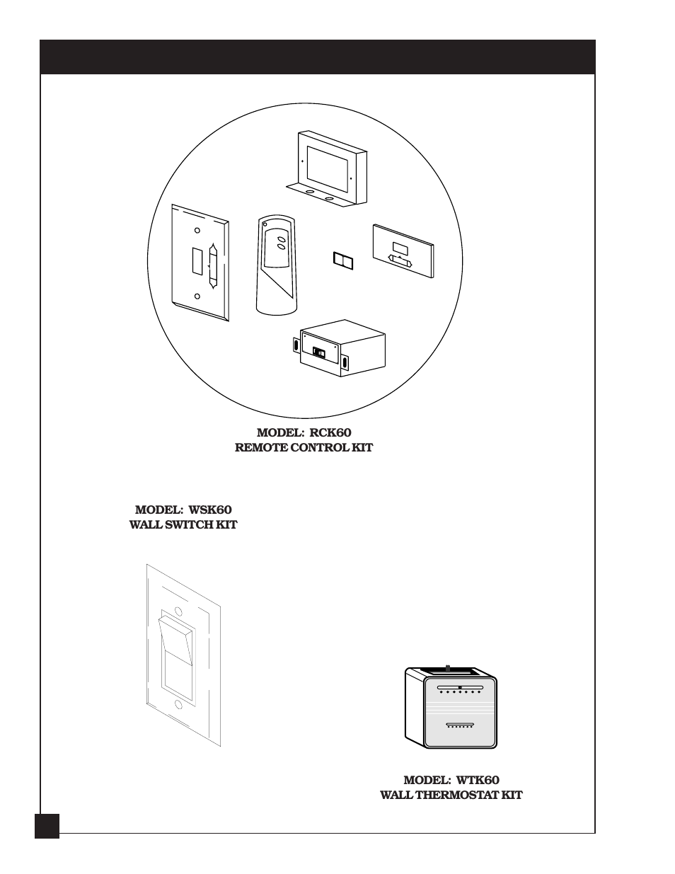 Optional accessories, Model: rck60 remote control kit | United States Stove Company 2020L User Manual | Page 22 / 28