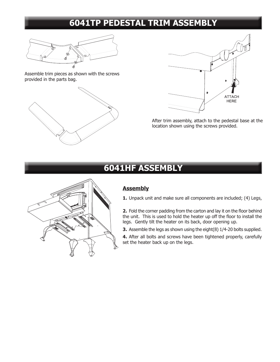 Assembly | United States Stove Company 6041TP User Manual | Page 3 / 32