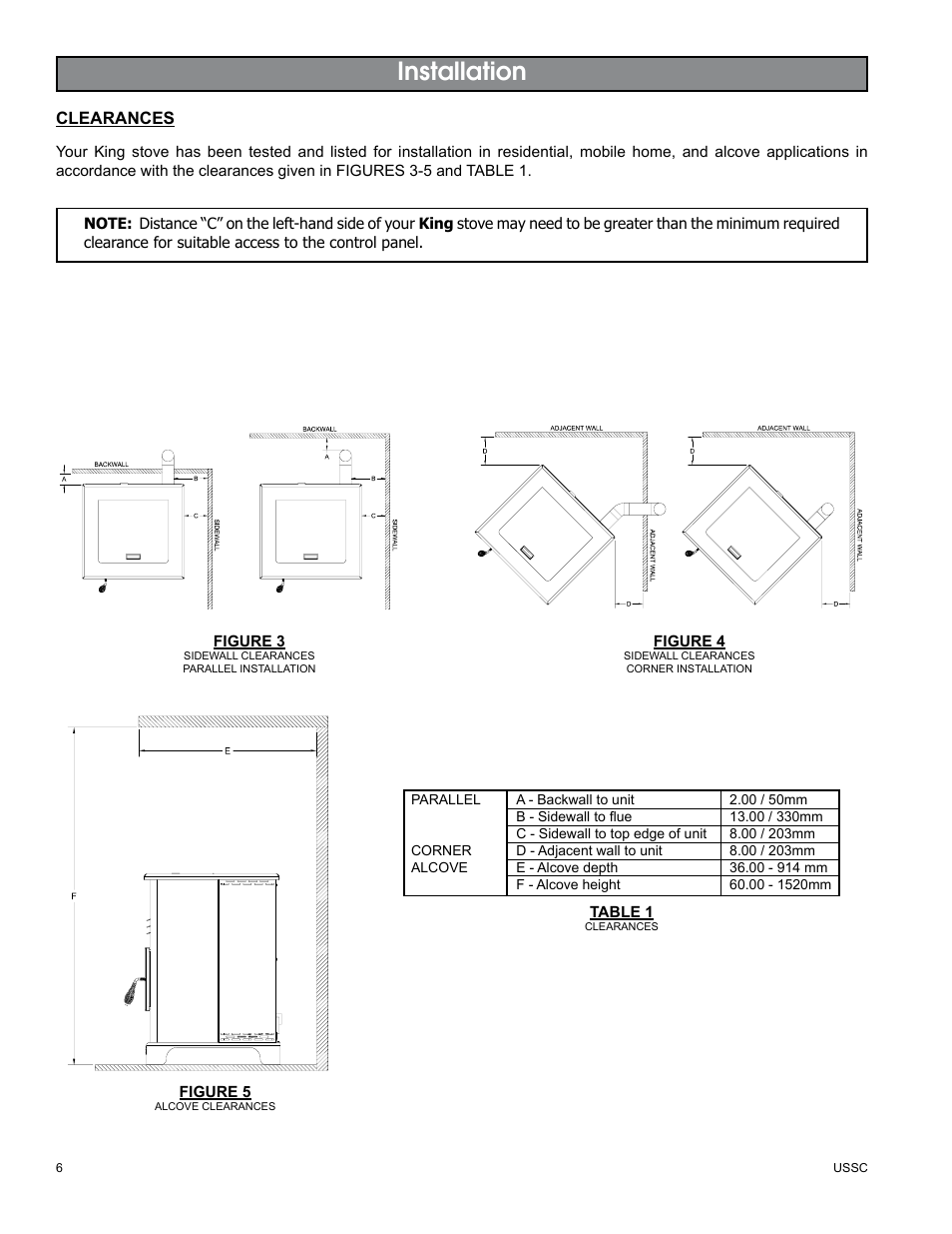 Installation | United States Stove Company 5510 User Manual | Page 6 / 24