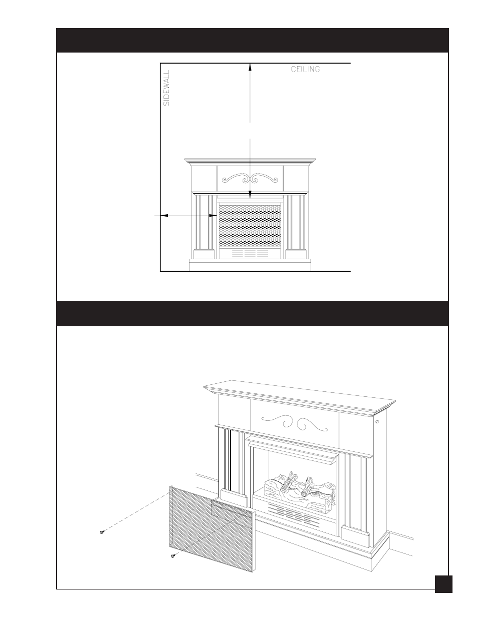 Minimum clearances to combustibles, Screen removal | United States Stove Company 2020N User Manual | Page 11 / 28