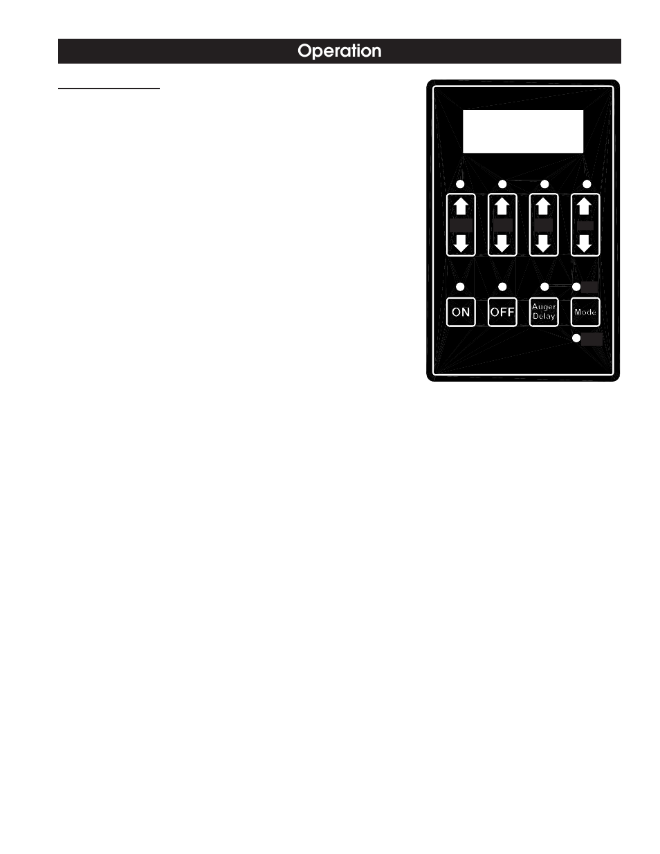 Operation, Control panel | United States Stove Company 6110 User Manual | Page 13 / 24