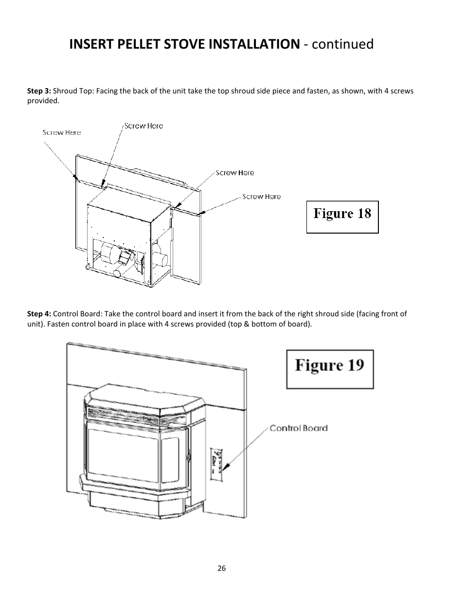 Insert pellet stove installation ‐ continued | United States Stove Company PELLET 5660(I) User Manual | Page 26 / 40