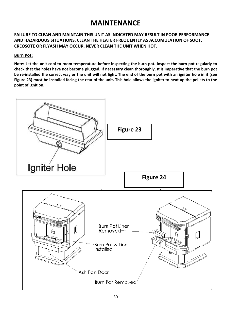 Maintenance | United States Stove Company PELLET 5660(I) User Manual | Page 30 / 40