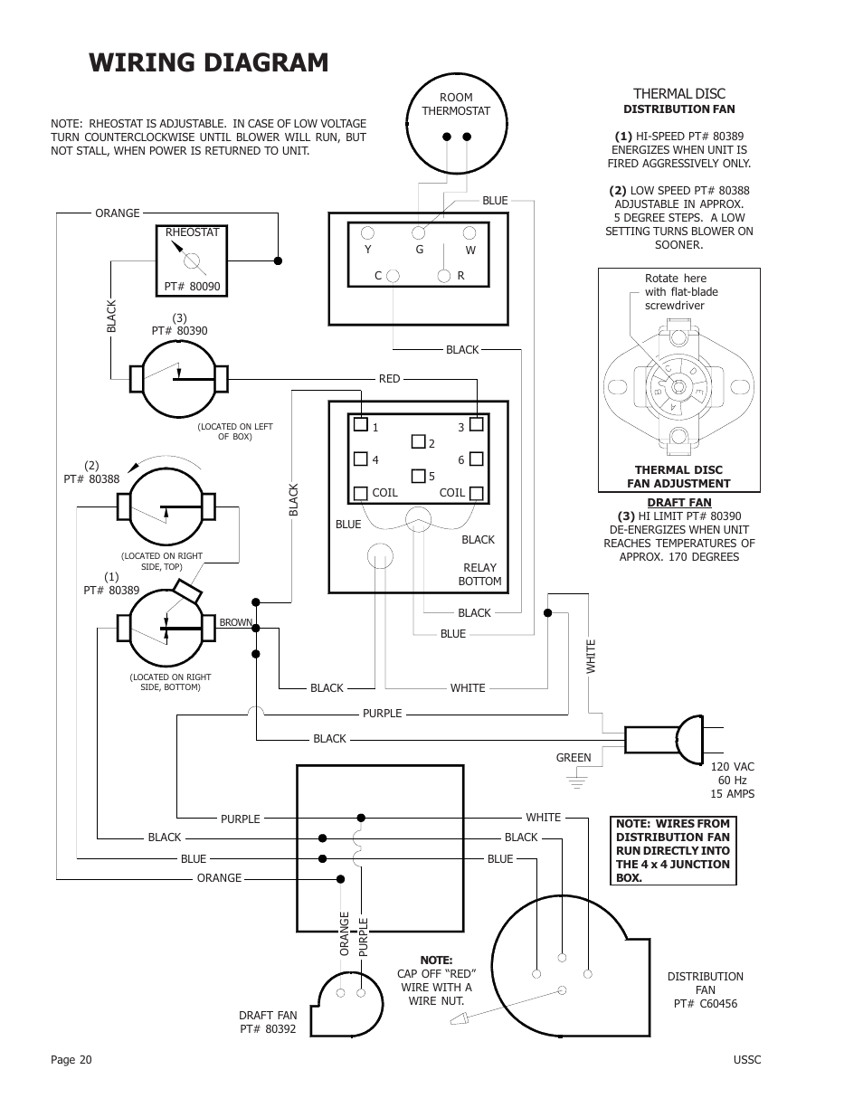 Wiring diagram | United States Stove Company 24AZ User Manual | Page 20 / 28