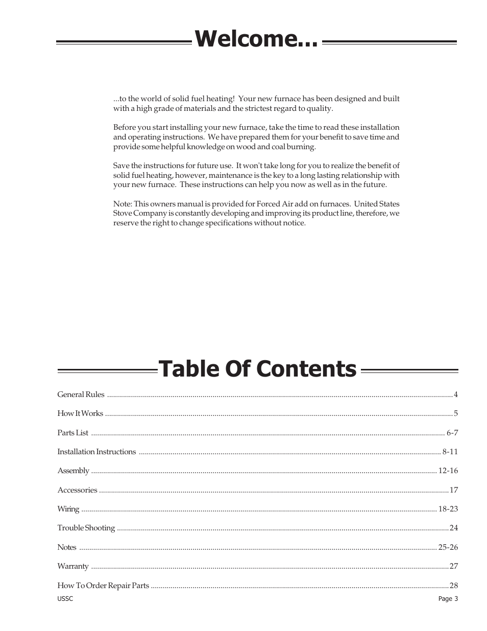 United States Stove Company 24AZ User Manual | Page 3 / 28