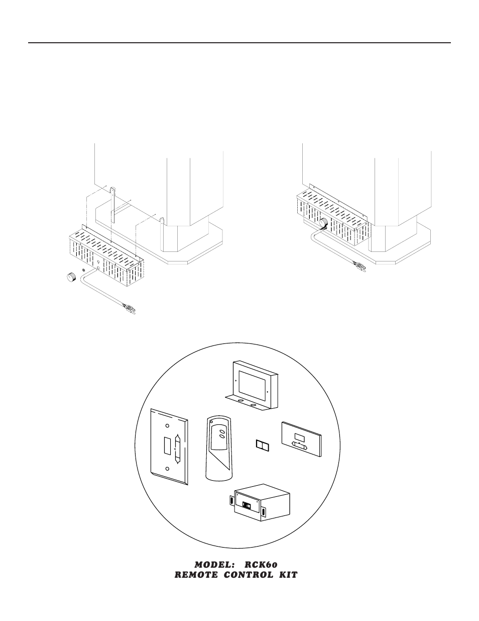 Optional kits for the 9945, Model: rck60 remote control kit, Back view of 9945 | United States Stove Company B9945L User Manual | Page 22 / 28