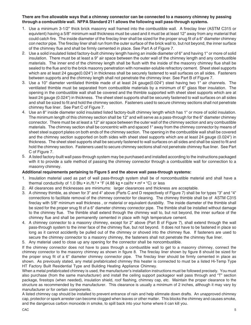 United States Stove Company DR6 User Manual | Page 5 / 18