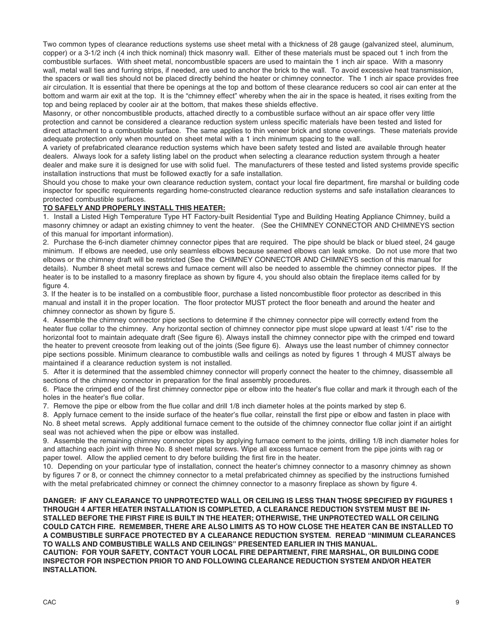United States Stove Company DR6 User Manual | Page 9 / 18