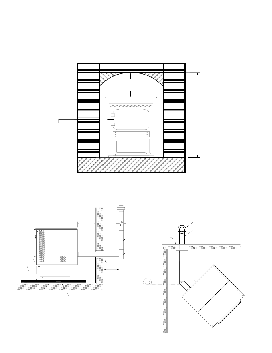 Alcove installation requirements, Alcove-through the wall installation requirements, Alcove clearance recommendations | Corner installation outside wall termination, See statement above | United States Stove Company 6035 User Manual | Page 10 / 28